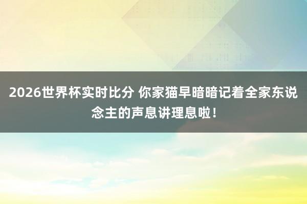 2026世界杯实时比分 你家猫早暗暗记着全家东说念主的声息讲理息啦！