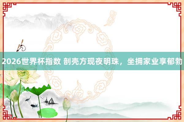 2026世界杯指数 剖壳方现夜明珠，坐拥家业享郁勃